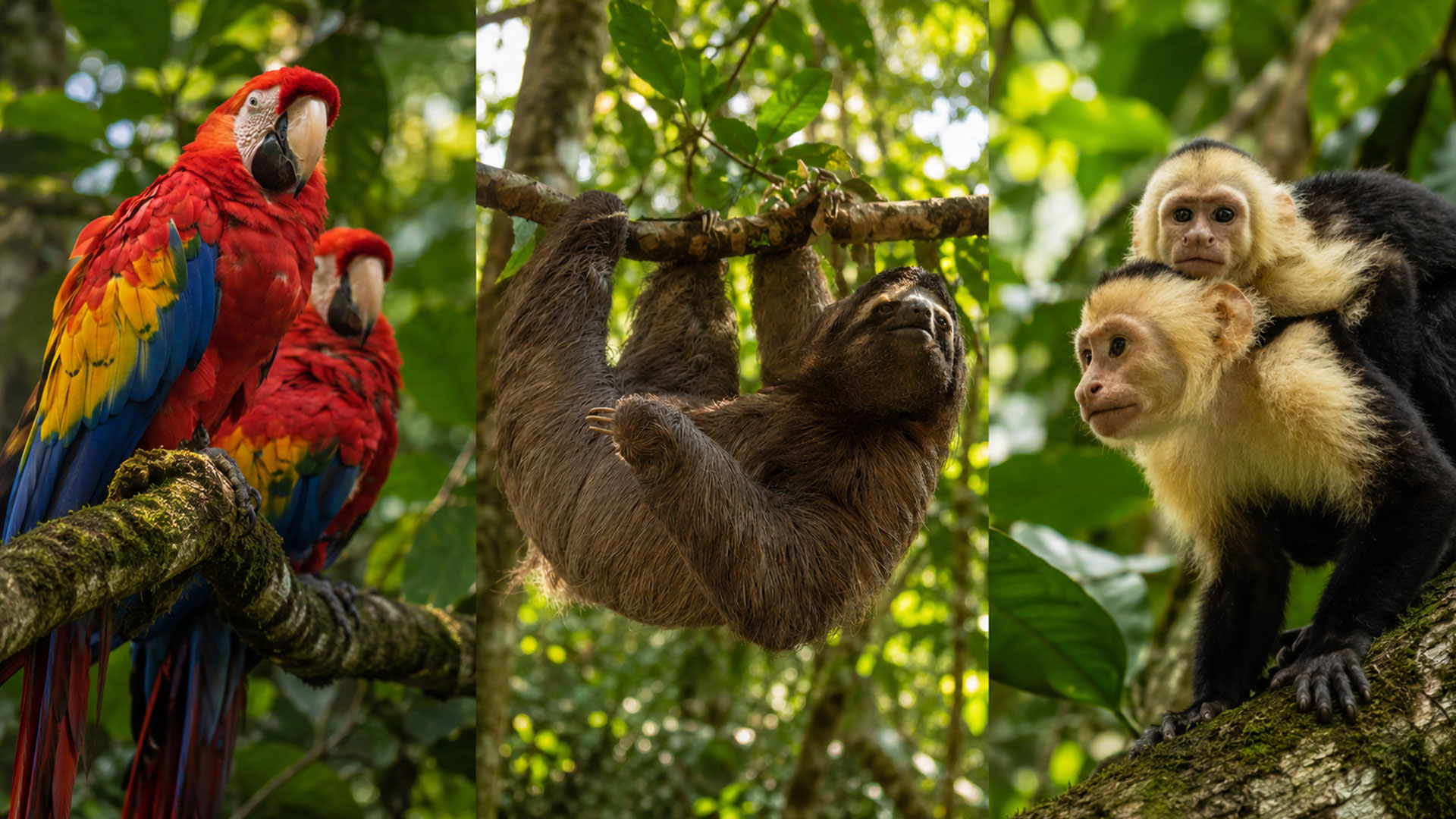 Vida silvestre en Costa Rica durante todo el año